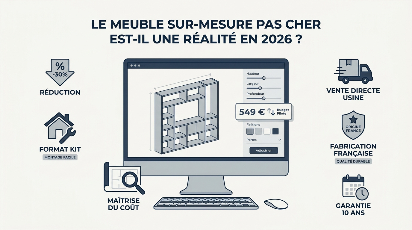 Aménagement d'un meuble de rangement sur-mesure moderne et accessible